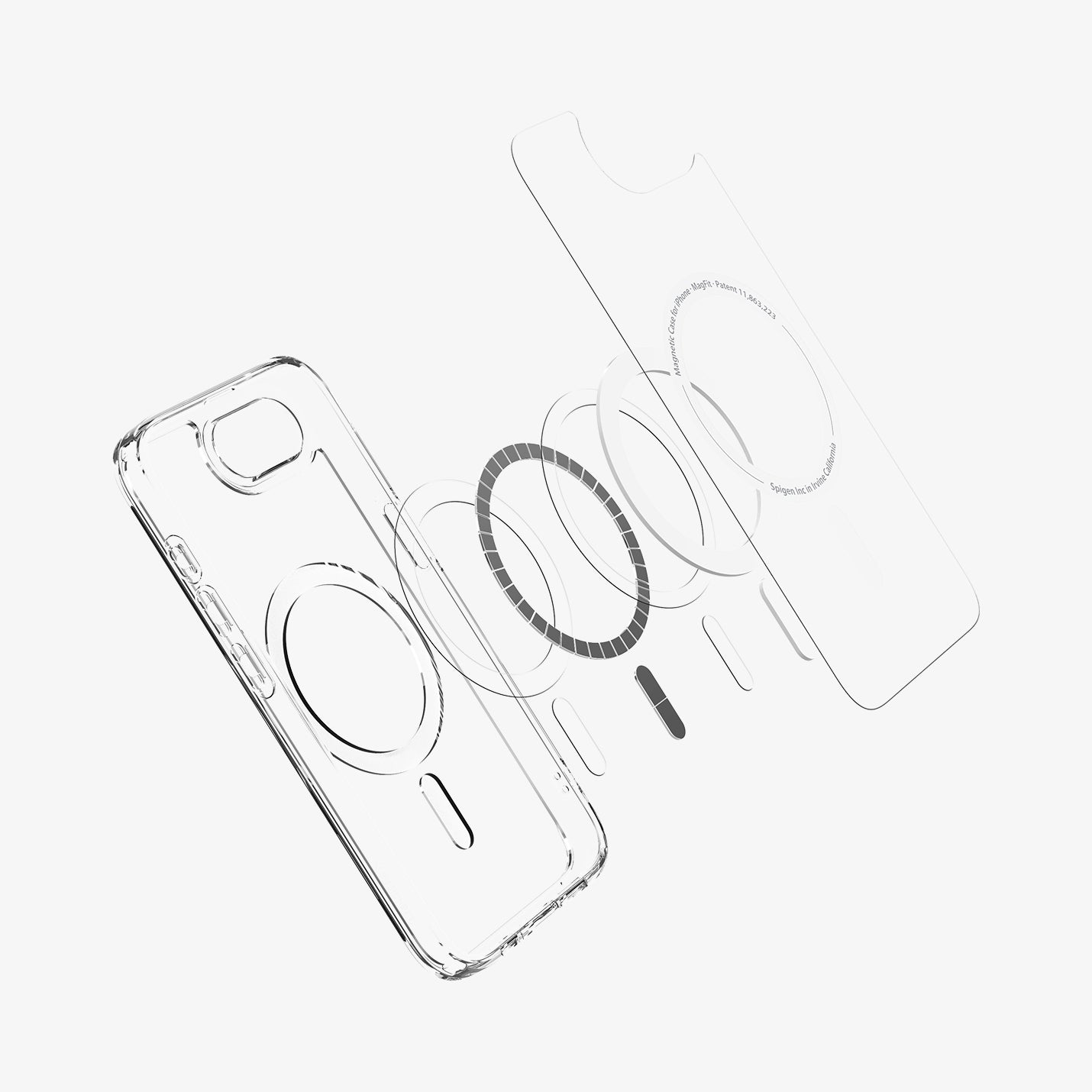 iPhone 16e Hybrid Cristal Clear Back Cover Case with Magsafe - Transparent